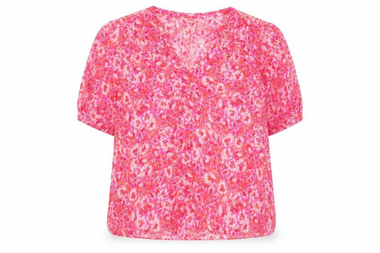 Hush Women's Pink Floral Blouse Size 16 V-Neck