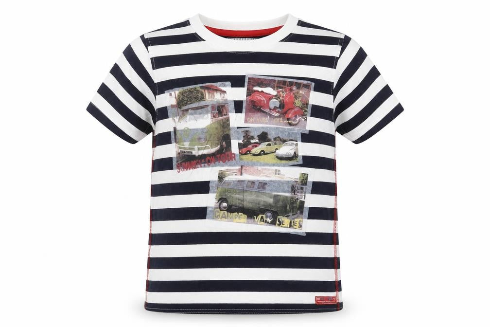 Adventurers Boys Black Stripe T-Shirt 13 Years Casual Style