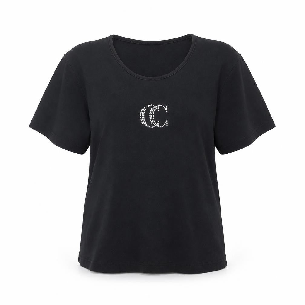 Women's Black XL Round Neck T-Shirt