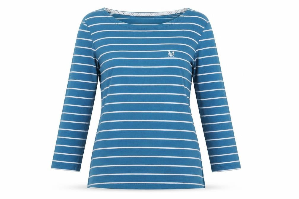 Crew Clothing Women's Blue Striped Long Sleeve T-Shirt