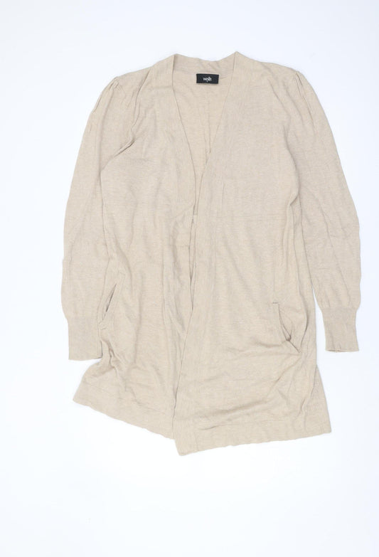 Wallis Women's Beige Open Front Cardigan, M, Long Sleeve