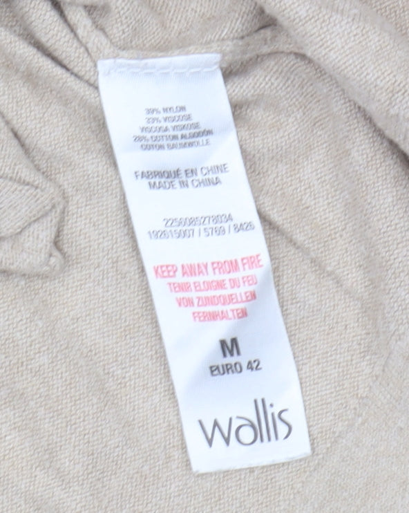 Wallis Women's Beige Open Front Cardigan, M, Long Sleeve