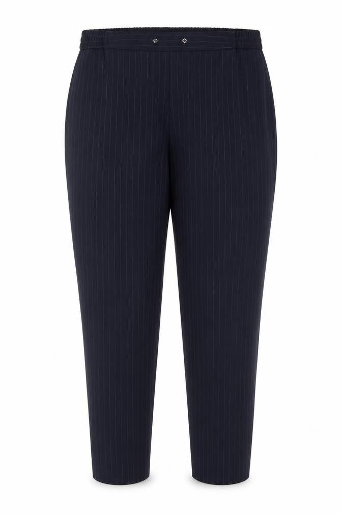 M&Co Women’s Navy Striped Trousers Size 14
