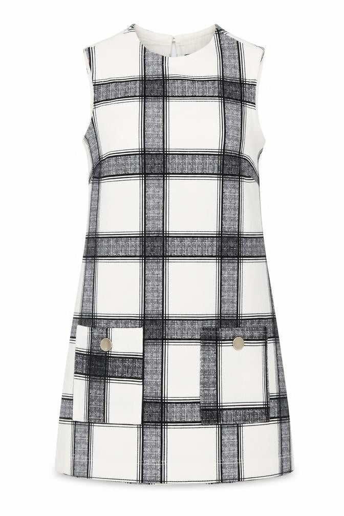 Dorothy Perkins Women's Black Check Shift Dress Size 10