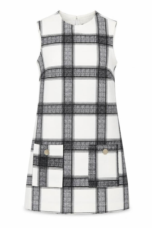 Dorothy Perkins Women's Black Check Shift Dress Size 10