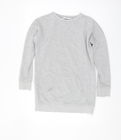 Additional front view of Marks & Spencer girls’ grey pullover sweatshirt 12-13 years