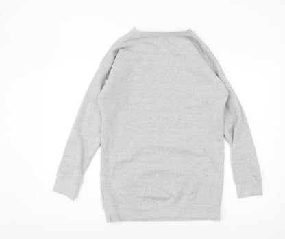 Back view of Marks & Spencer girls’ grey pullover sweatshirt 12-13 years