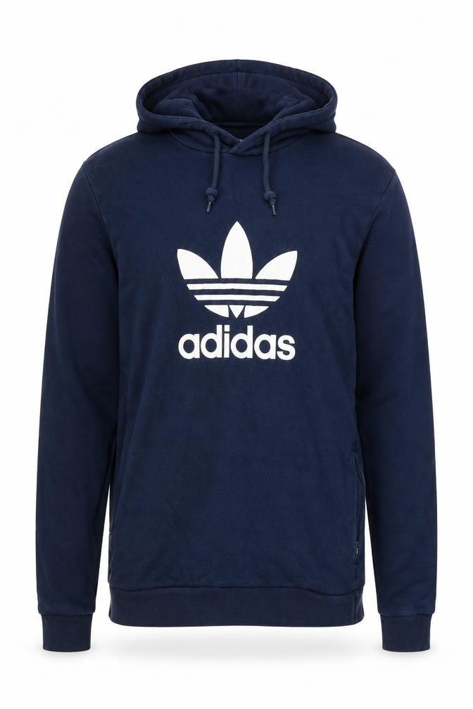 Adidas Men's Blue Logo Hoodie, Medium, Pullover