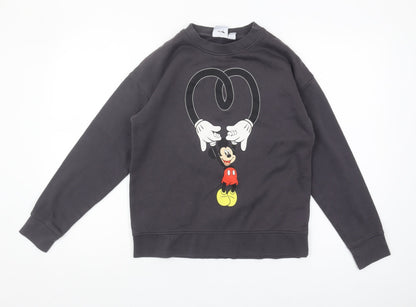 Preloved Disney Women's Black Graphic Sweatshirt 2XS - Front