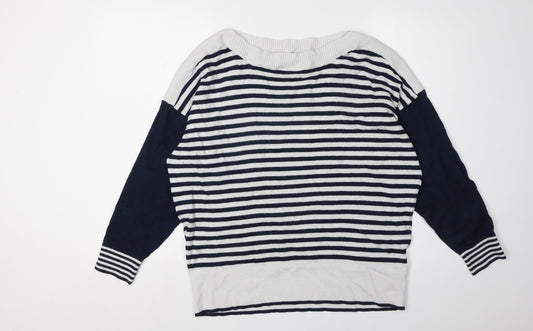 Julipa Women's Striped Pullover Jumper, Size 16, Boat Neck