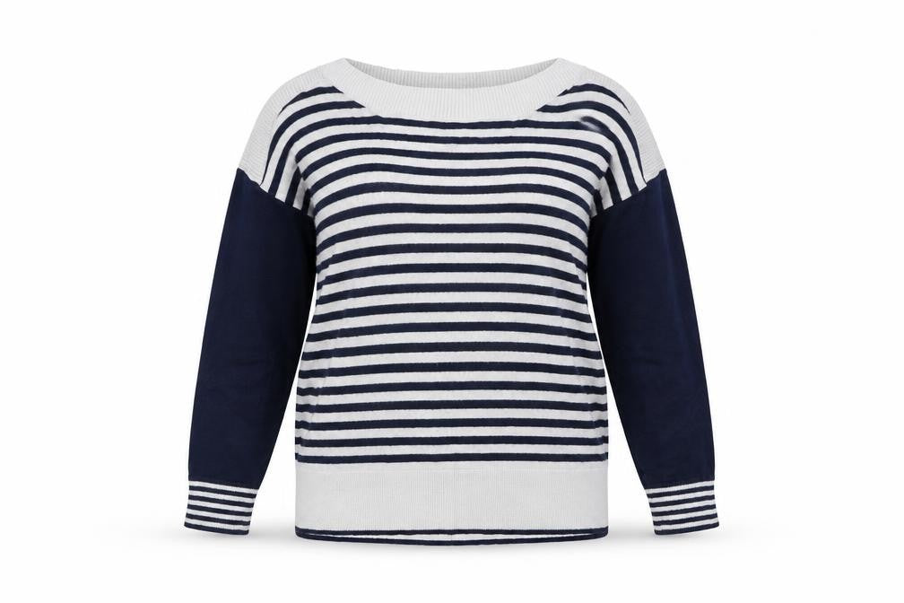 Julipa Women's Striped Pullover Jumper, Size 16, Boat Neck