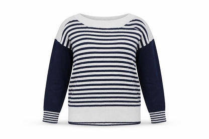 Julipa Women's Striped Pullover Jumper, Size 16, Boat Neck