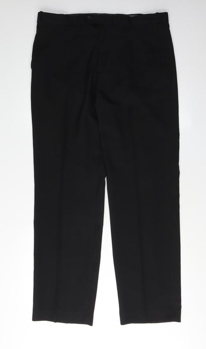 Marks & Spencer Men's Black Regular Trousers L