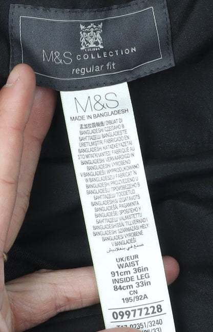 Marks & Spencer Men's Black Regular Trousers L