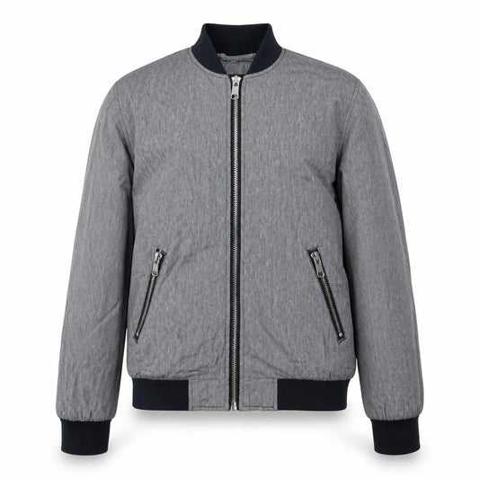 River Island Men's Grey Bomber Jacket, Size S, Casual Style