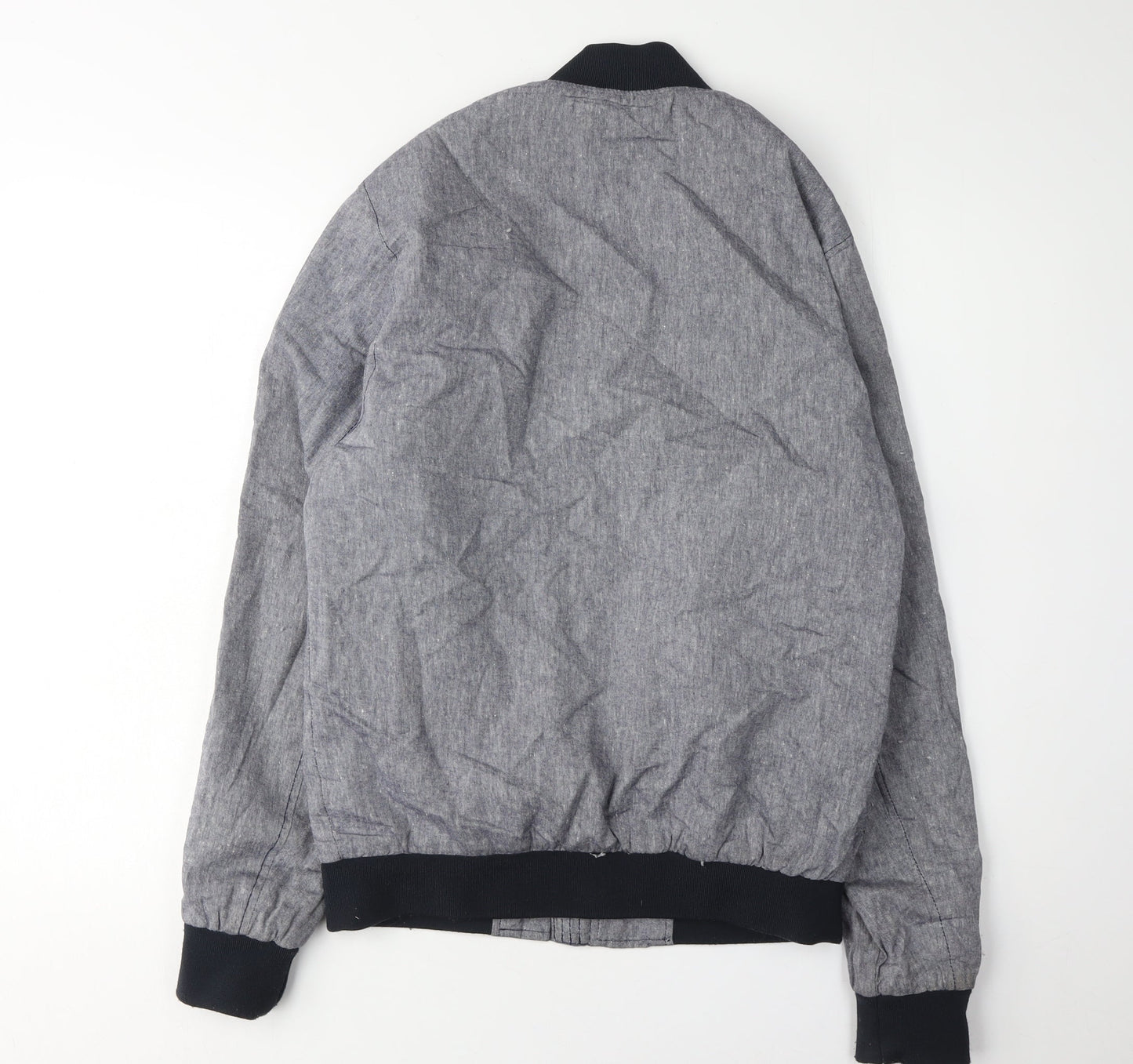 River Island Men's Grey Bomber Jacket, Size S, Casual Style