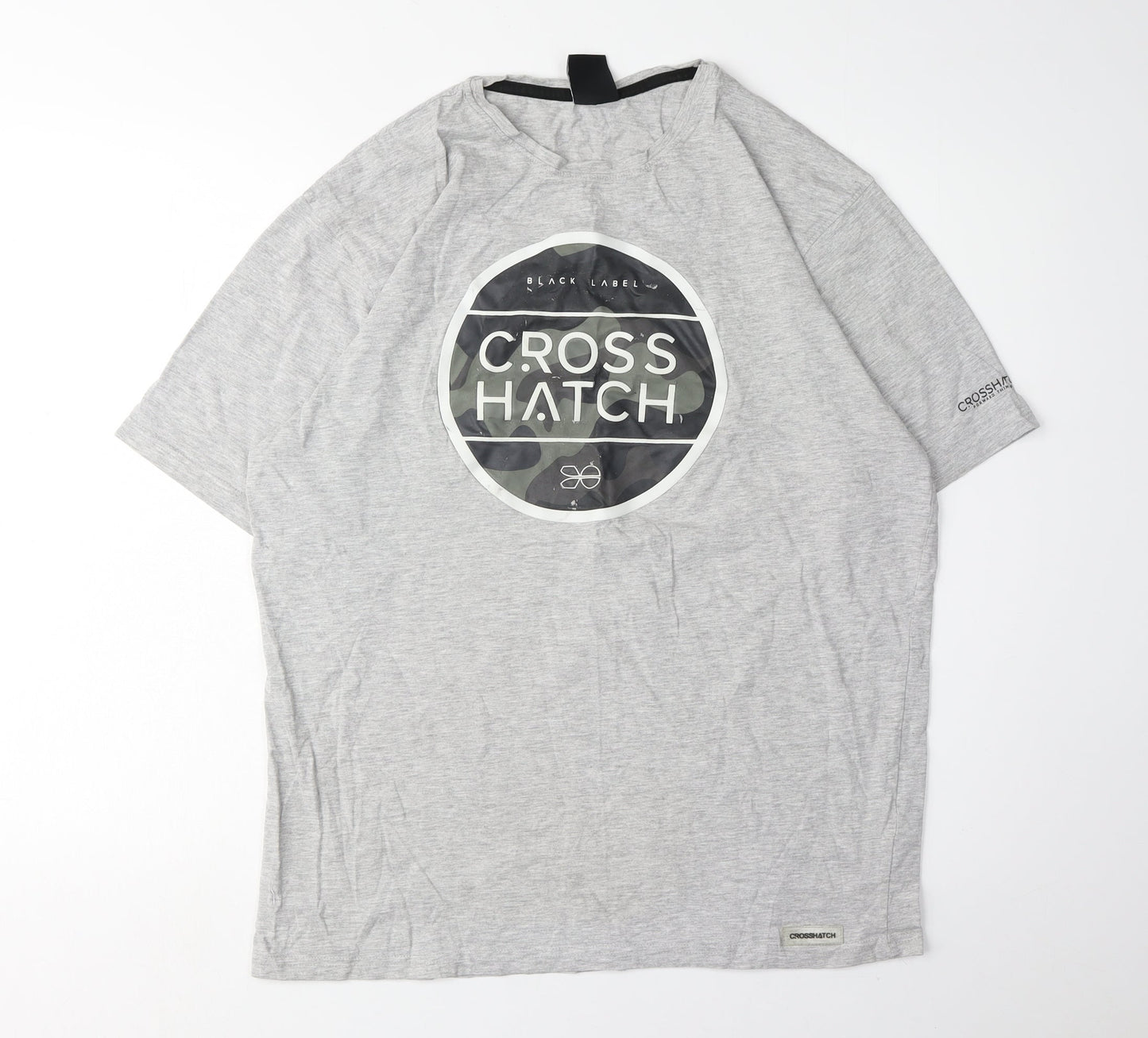 Crosshatch Men's Grey 2XL Camouflage T-Shirt