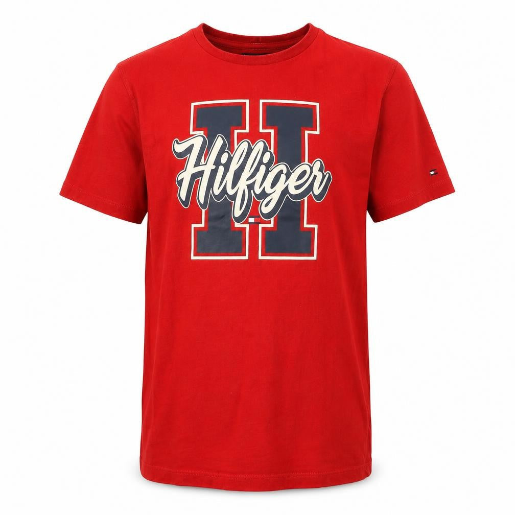 Tommy Hilfiger Boys Red Graphic T-Shirt - Size 16 Years