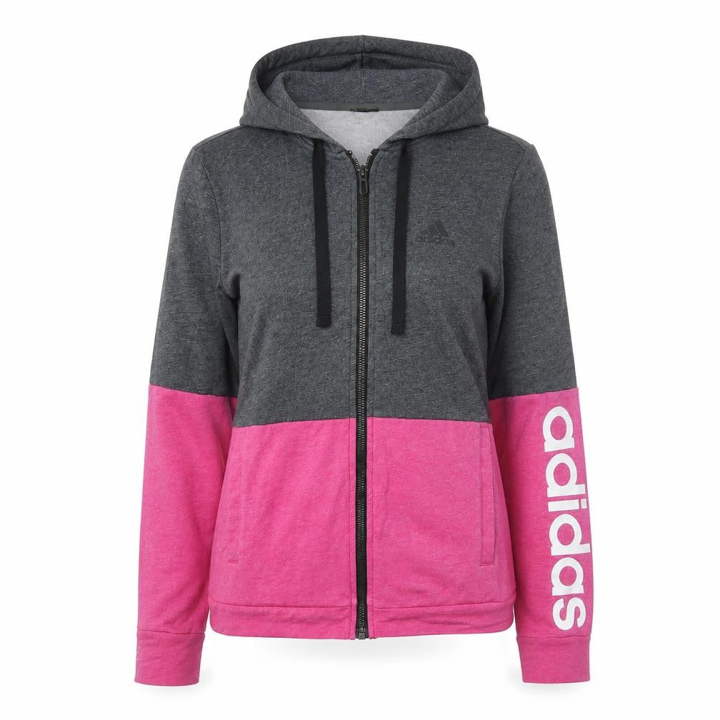 Adidas Women's Pink/Gray Full Zip Hoodie XS