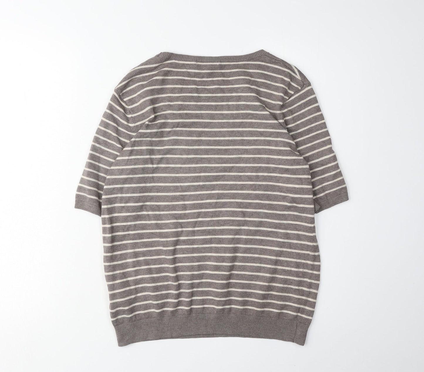 H&M Women's Brown Striped Pullover Jumper