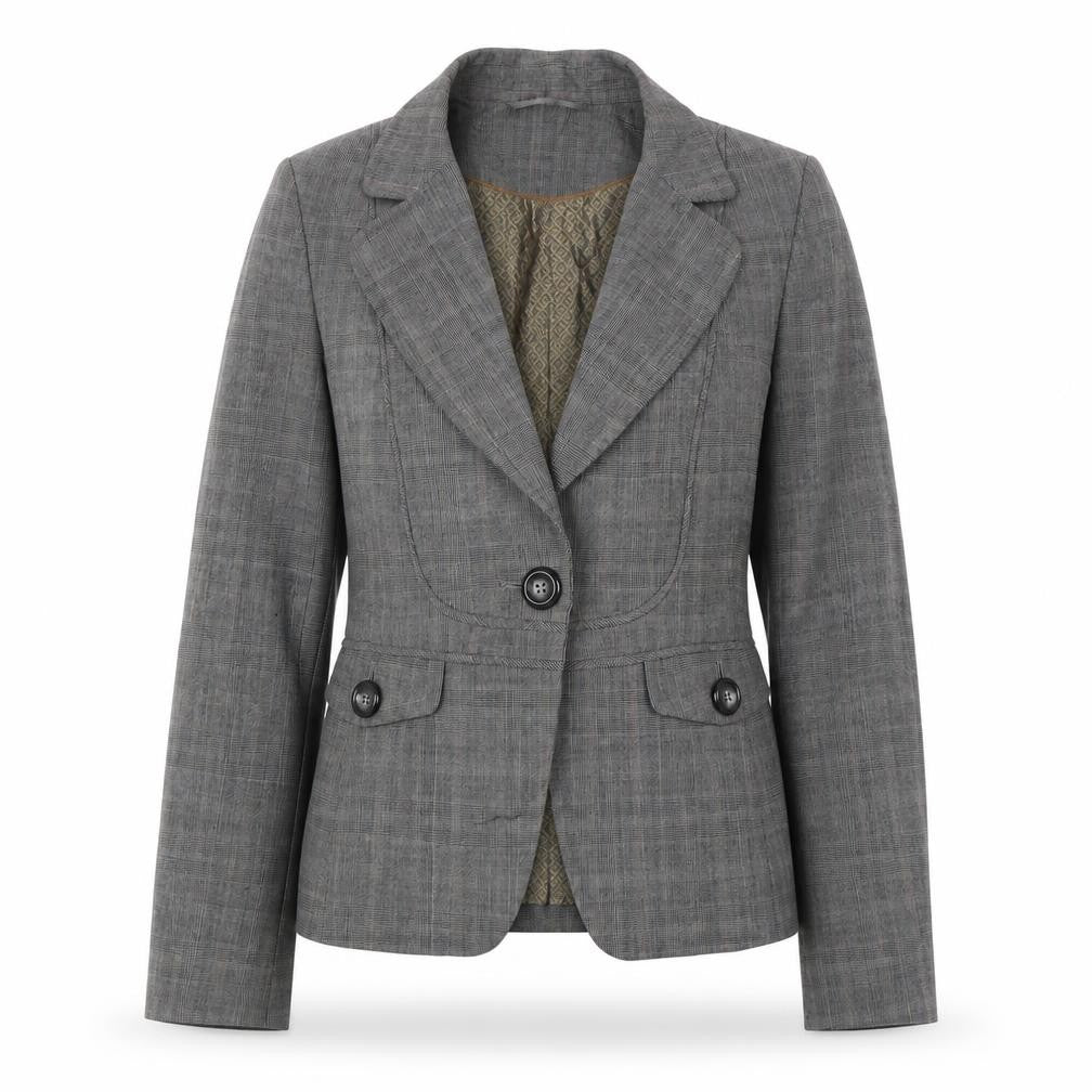 Next Women's Grey Check Blazer, Size 8, Business Casual