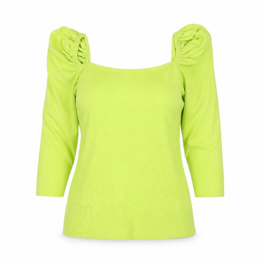 River Island Women's Green Puff Sleeve Top