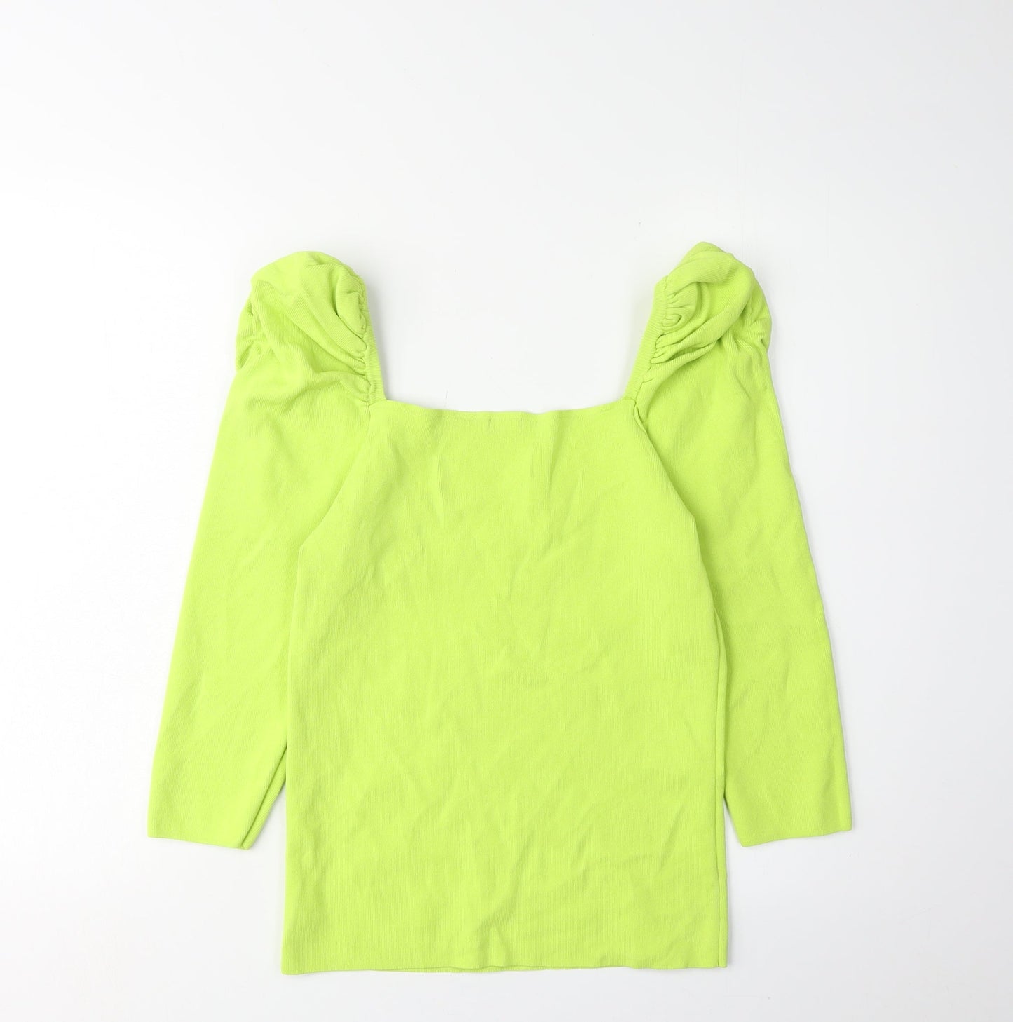 River Island Women's Green Puff Sleeve Top
