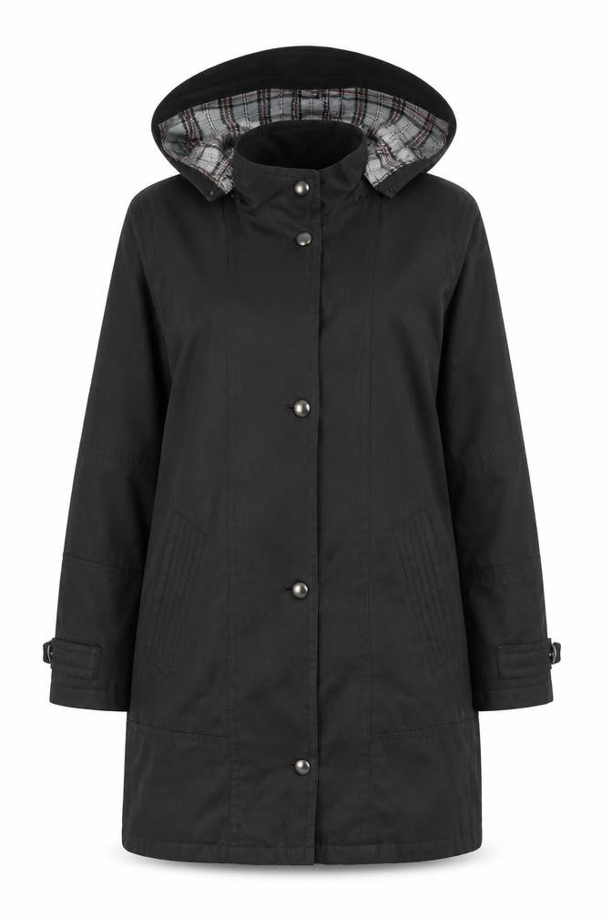 BHS Women's Black Parka Coat Size 10 with Hood