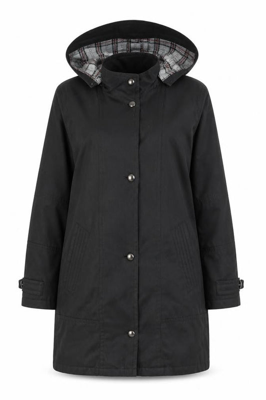 BHS Women's Black Parka Coat Size 10 with Hood