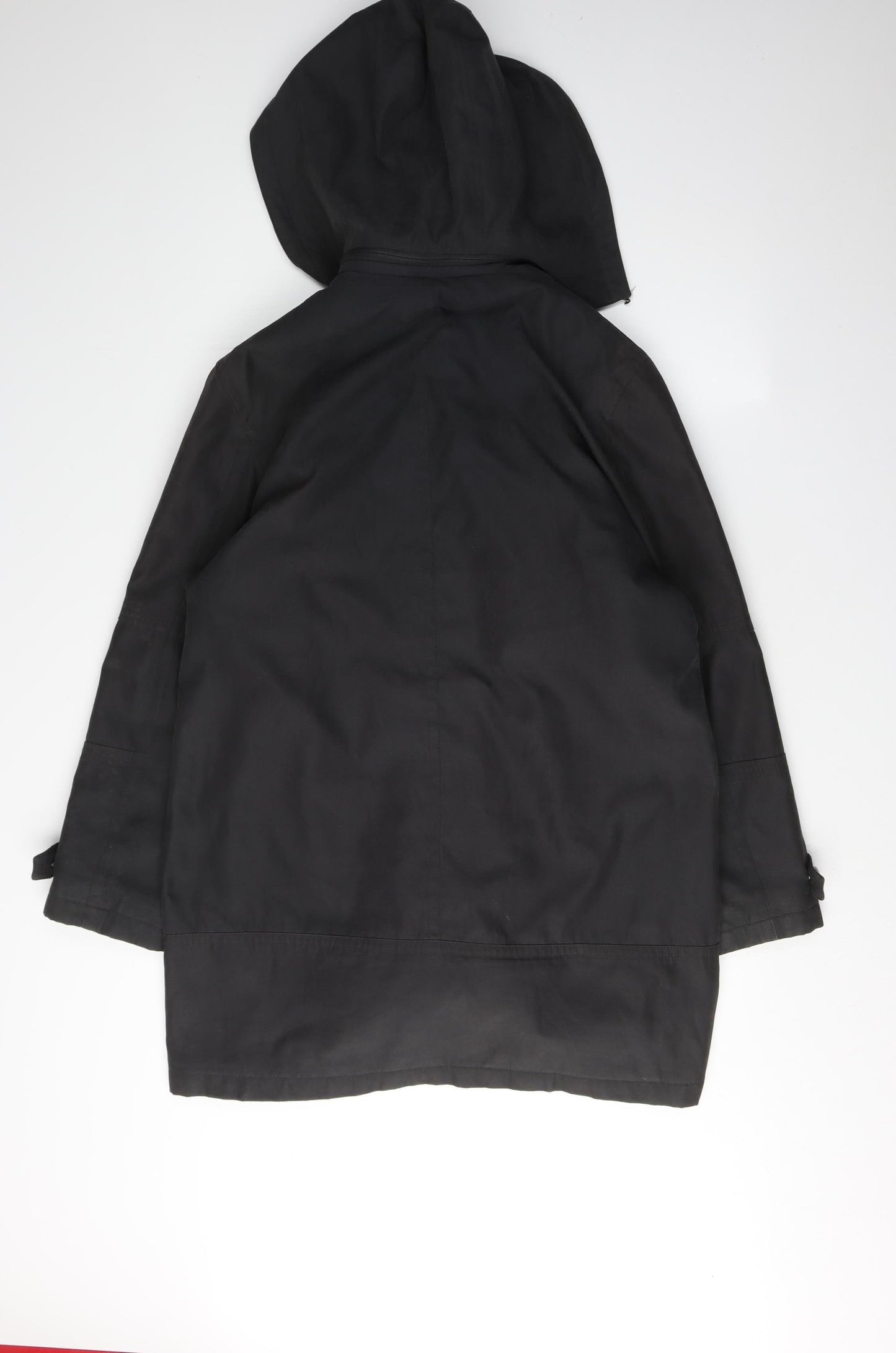 BHS Women's Black Parka Coat Size 10 with Hood