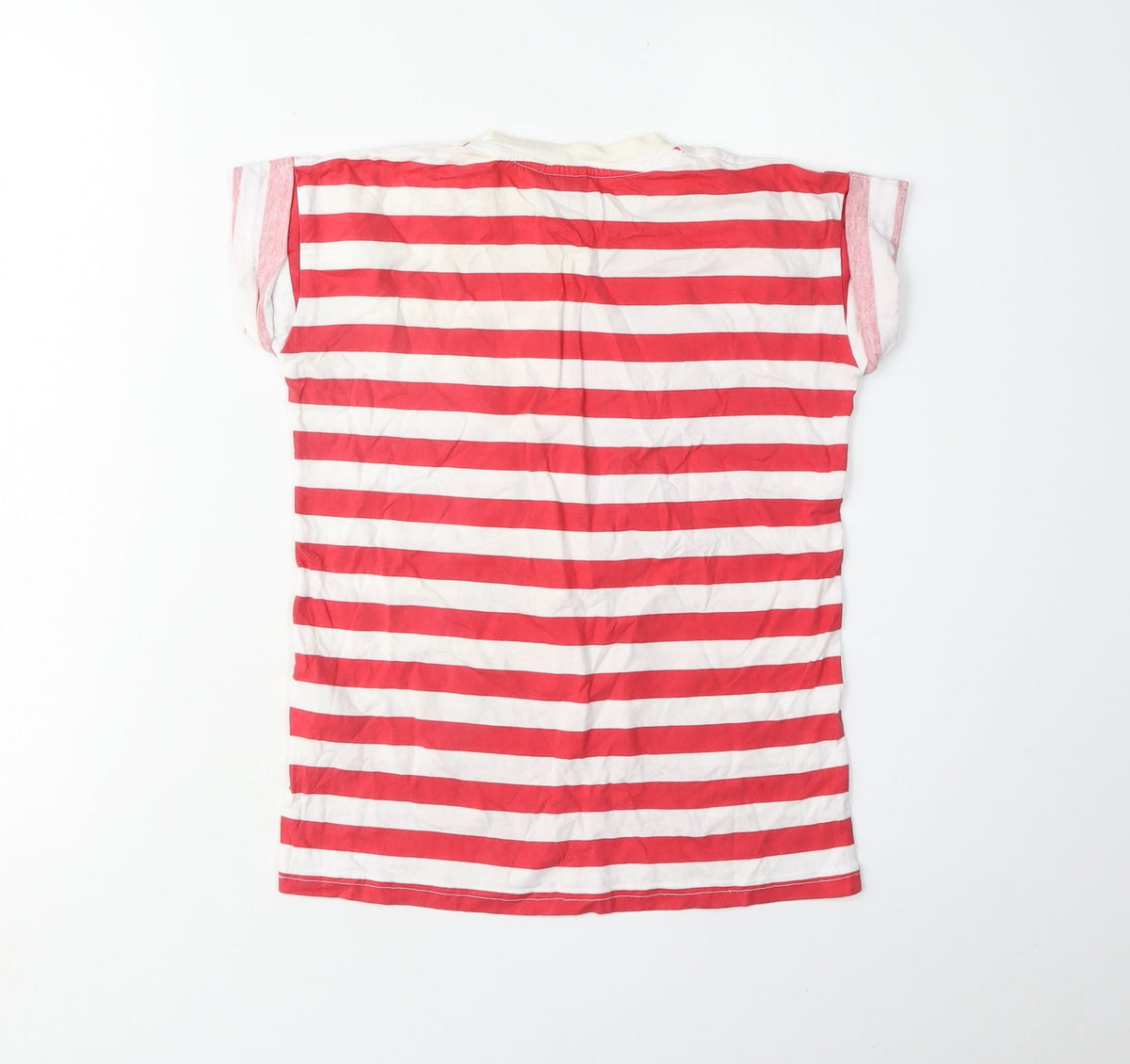 Disney Girls Red Striped Mickey Mouse Christmas T-Shirt, 9-10 Years