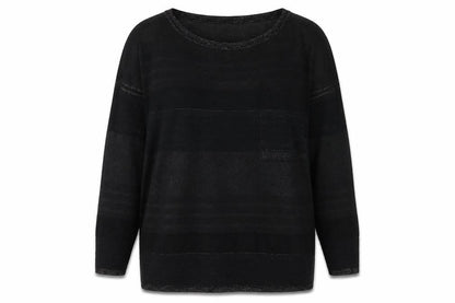 Next Women's Black Striped Round Neck Jumper Size 14