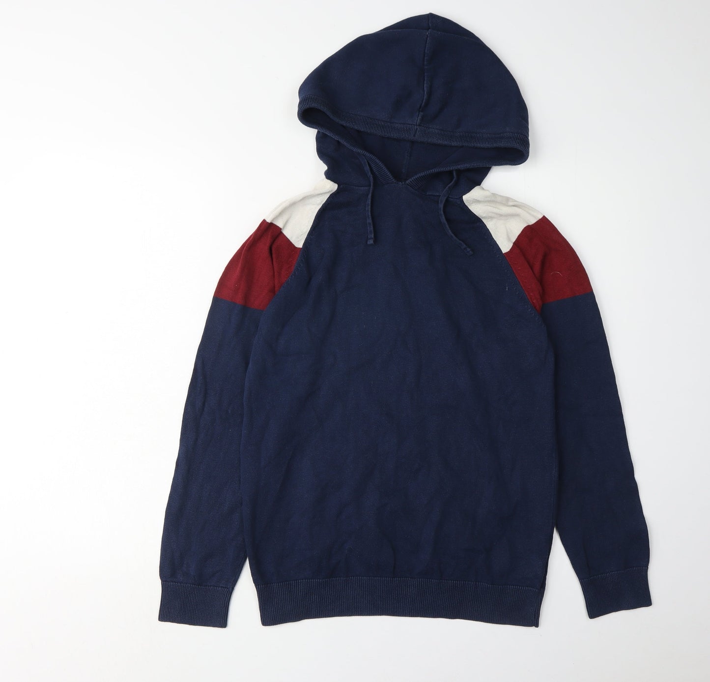 Next Men's Blue Red Ivory Hoodie S Pullover