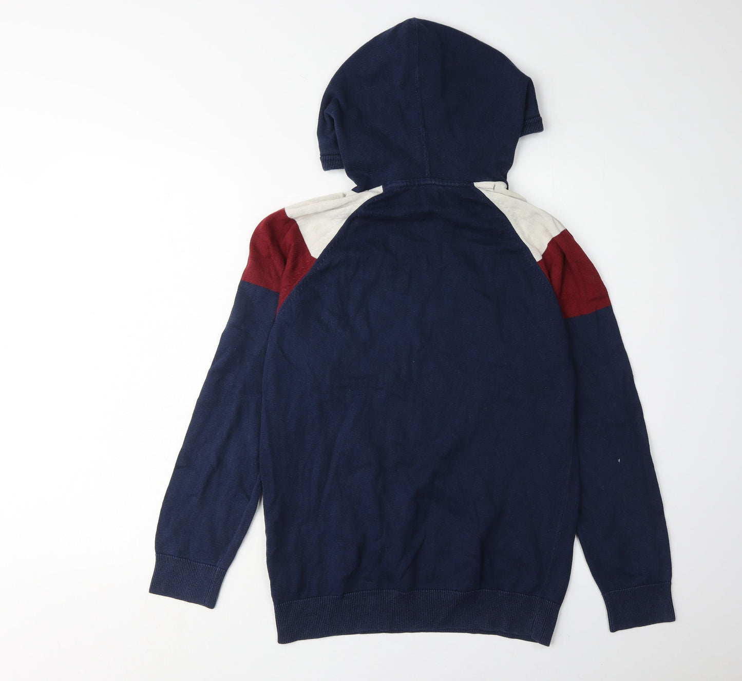 Next Men's Blue Red Ivory Hoodie S Pullover