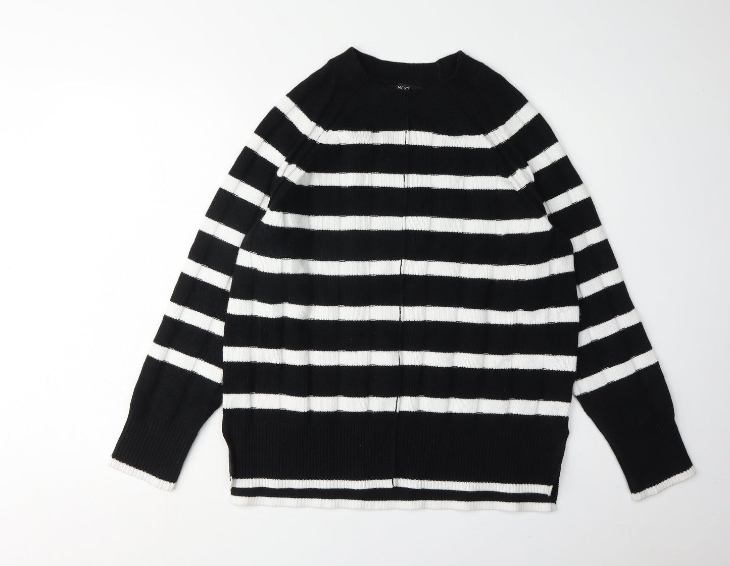 Next Women's Black Striped Pullover Jumper Size 12