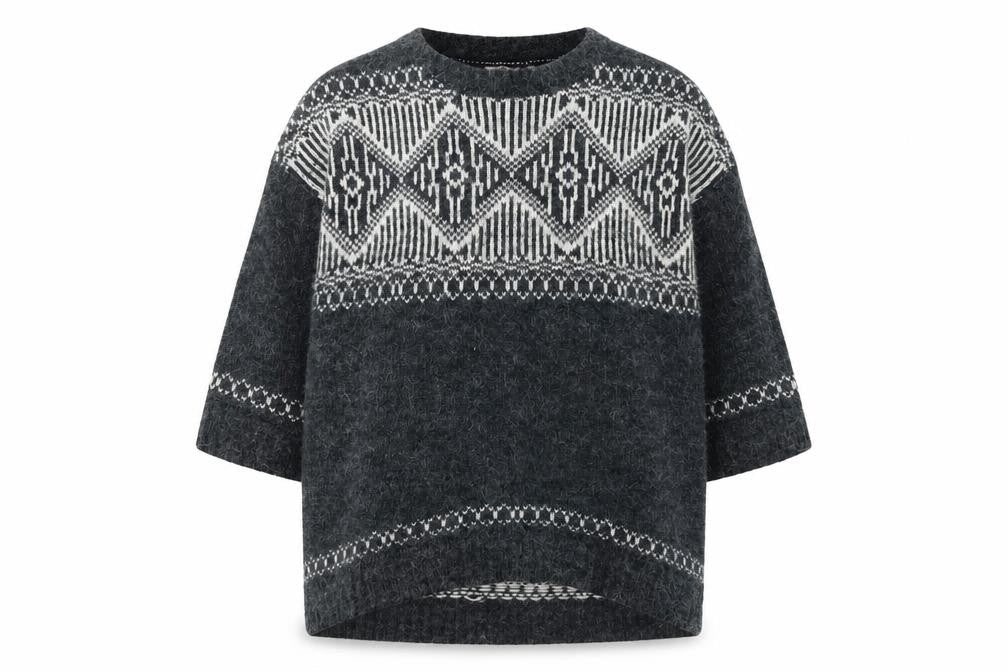 FatFace Women's Blue Pullover Jumper, M, Geometric