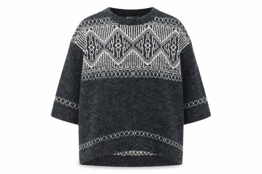 FatFace Women's Blue Pullover Jumper, M, Geometric