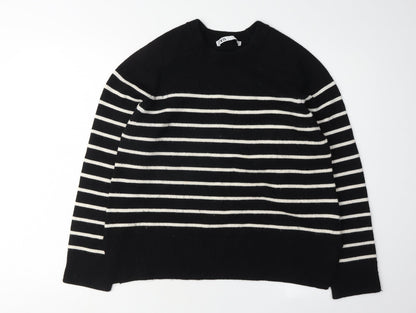 Zara Women's Black Striped Pullover Jumper M