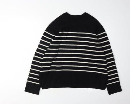 Zara Women's Black Striped Pullover Jumper M