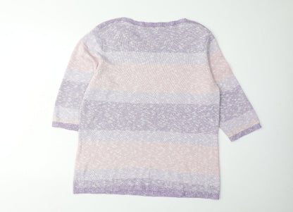 Damart Women's Multicoloured Striped Pullover Jumper L