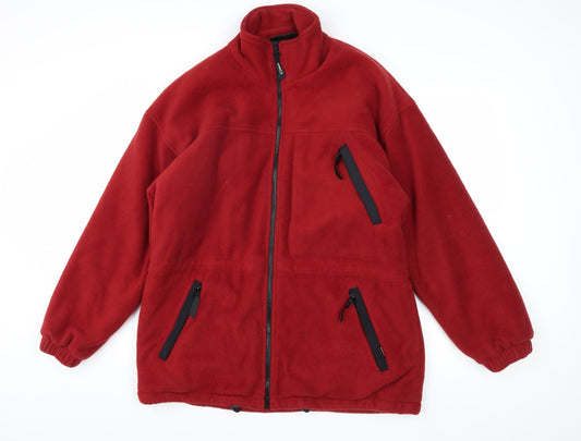 Gebert Men's XL Red Fleece Jacket, Casual Style