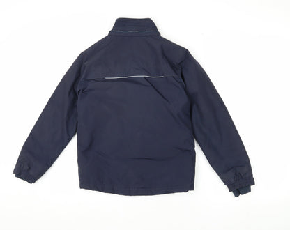 Back view of Slazenger boys’ blue jacket 7-8 years reflective winter coat