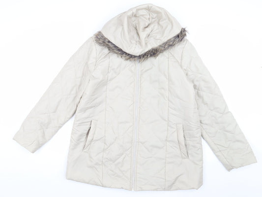 Anne De Lancay Women's Ivory Puffer Jacket M