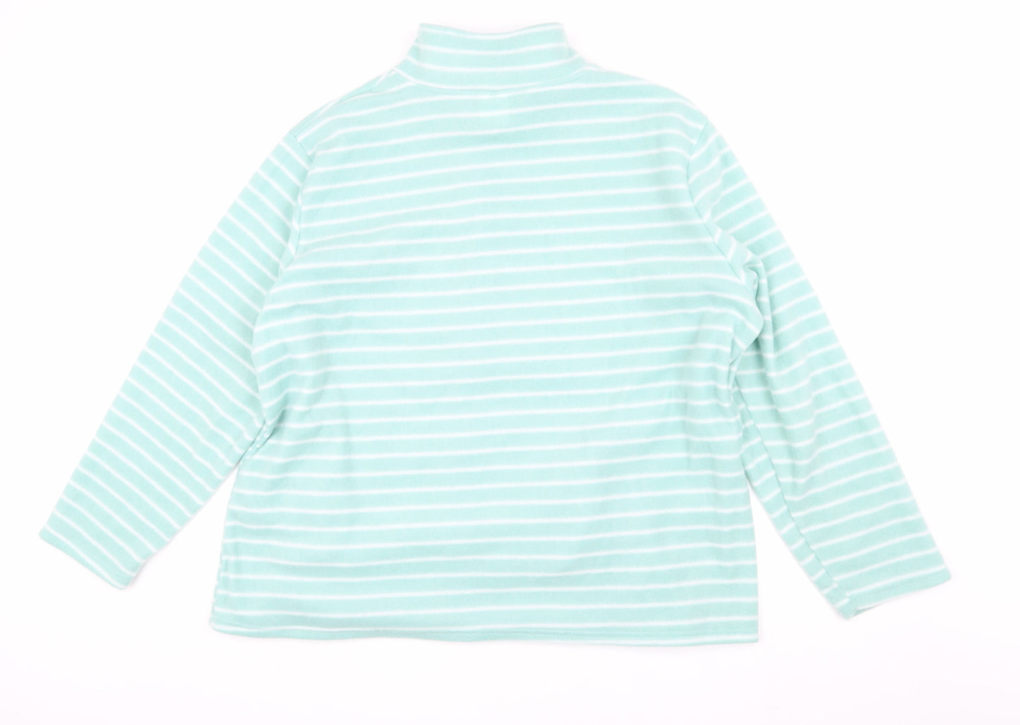 Anne de Lancay Women's Green XL Stripe Fleece Jacket