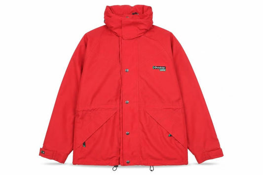 Outdoor Scene Men's Red Rain Coat Jacket L