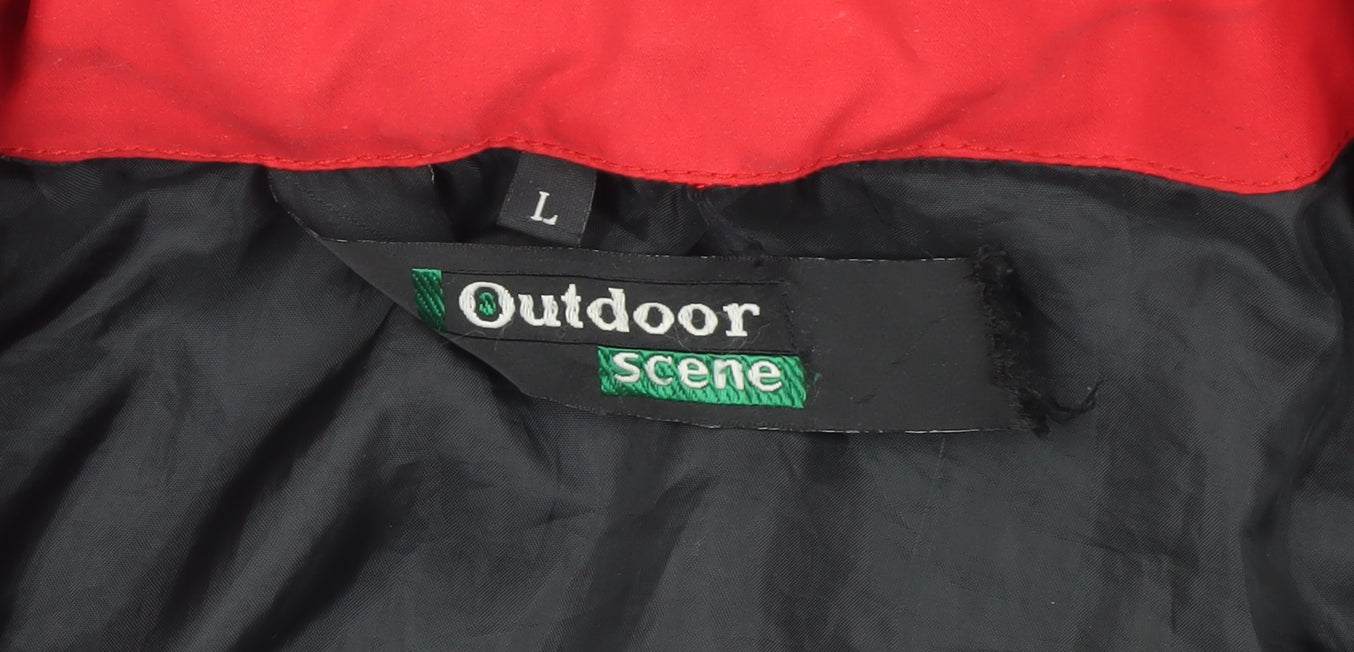Outdoor Scene Men's Red Rain Coat Jacket L