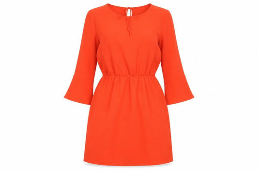 H&M Women Red Shift Dress Size 12, 3/4 Bell Sleeve