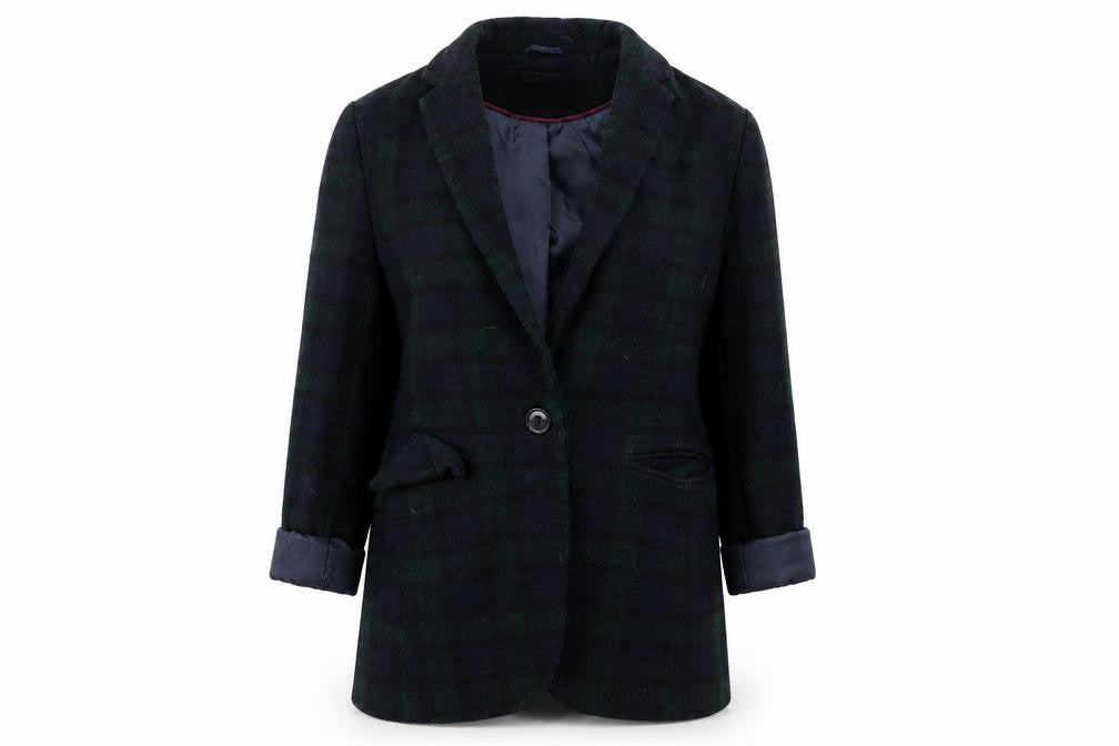 New Look Women's Multicoloured Plaid Blazer Size 10