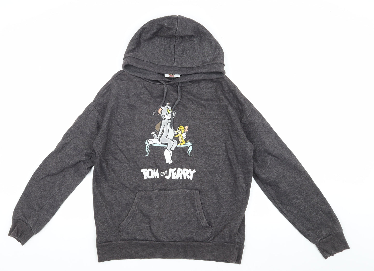 Tom & Jerry Grey Pullover Hoodie, Small Size