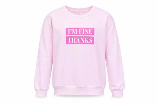 Front view of Zara girls’ pink pullover sweatshirt 13-14 years crew neck